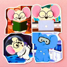 Load image into Gallery viewer, Little Mouse Scientist Sticker Pack 12Pcs