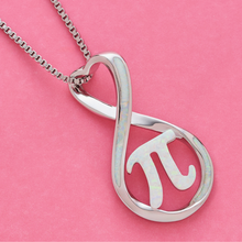 Load image into Gallery viewer, White Opal Infinity Pi Necklace