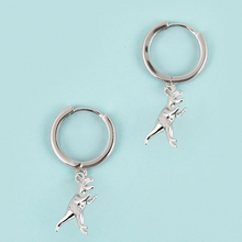 Load image into Gallery viewer, T-Rex Dinosaur Hoop Earrings