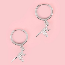 Load image into Gallery viewer, Raptor Dinosaur Hoop Earrings