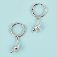 Load image into Gallery viewer, Brachiosaurus Dinosaur Hoop Earrings