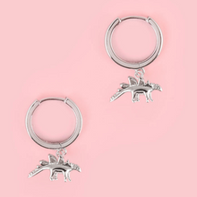 Load image into Gallery viewer, Stegosaurus Dinosaur Hoop Earrings