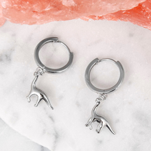 Load image into Gallery viewer, Brachiosaurus Dinosaur Hoop Earrings