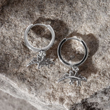 Load image into Gallery viewer, Stegosaurus Dinosaur Hoop Earrings
