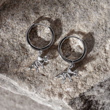 Load image into Gallery viewer, Triceratops Dinosaur Hoop Earrings