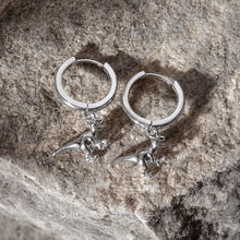 Load image into Gallery viewer, Raptor Dinosaur Hoop Earrings