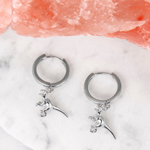Load image into Gallery viewer, Raptor Dinosaur Hoop Earrings