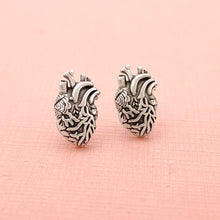 Load image into Gallery viewer, Vintage Anatomical Heart Studs