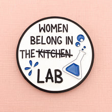Load image into Gallery viewer, Women Belong in Lab Refrigerator & Whiteboard Magnet