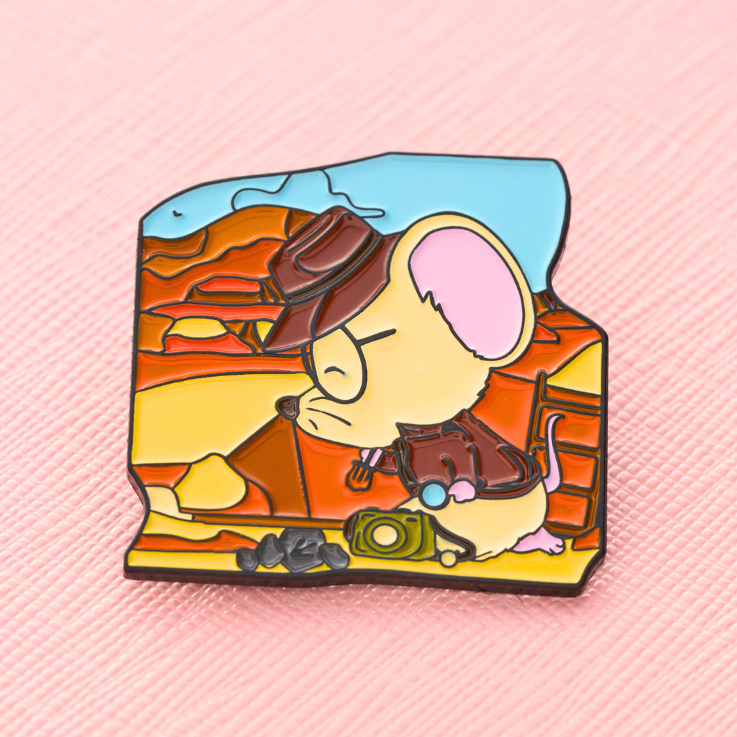 Little Mouse Archaeologist Pin
