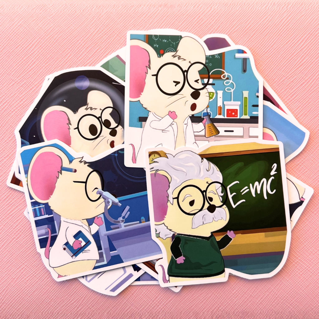 Little Mouse Scientist Sticker Pack 12Pcs