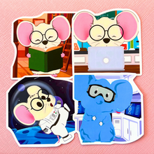 Load image into Gallery viewer, Little Mouse Scientist Sticker Pack 12Pcs
