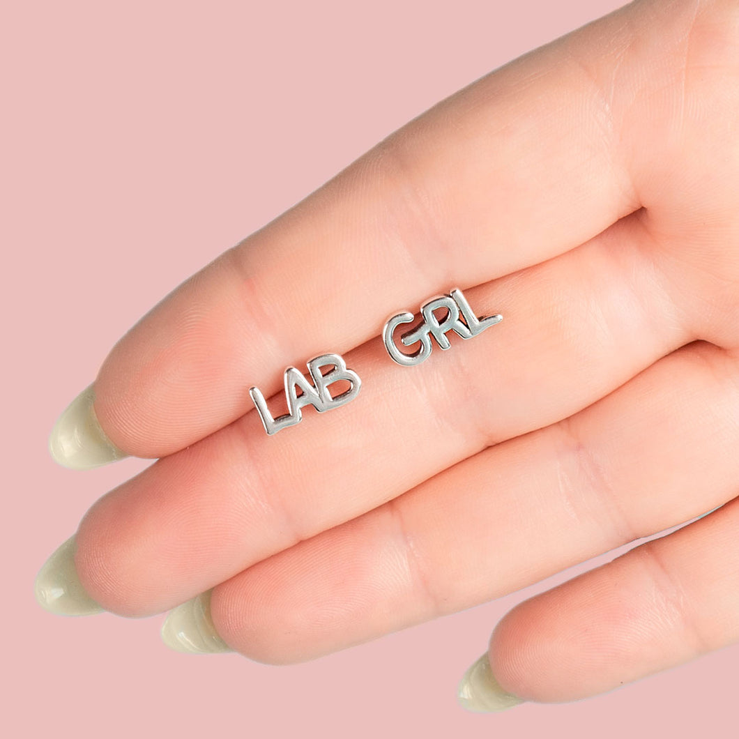 Sterling Silver Lab Girl Studs