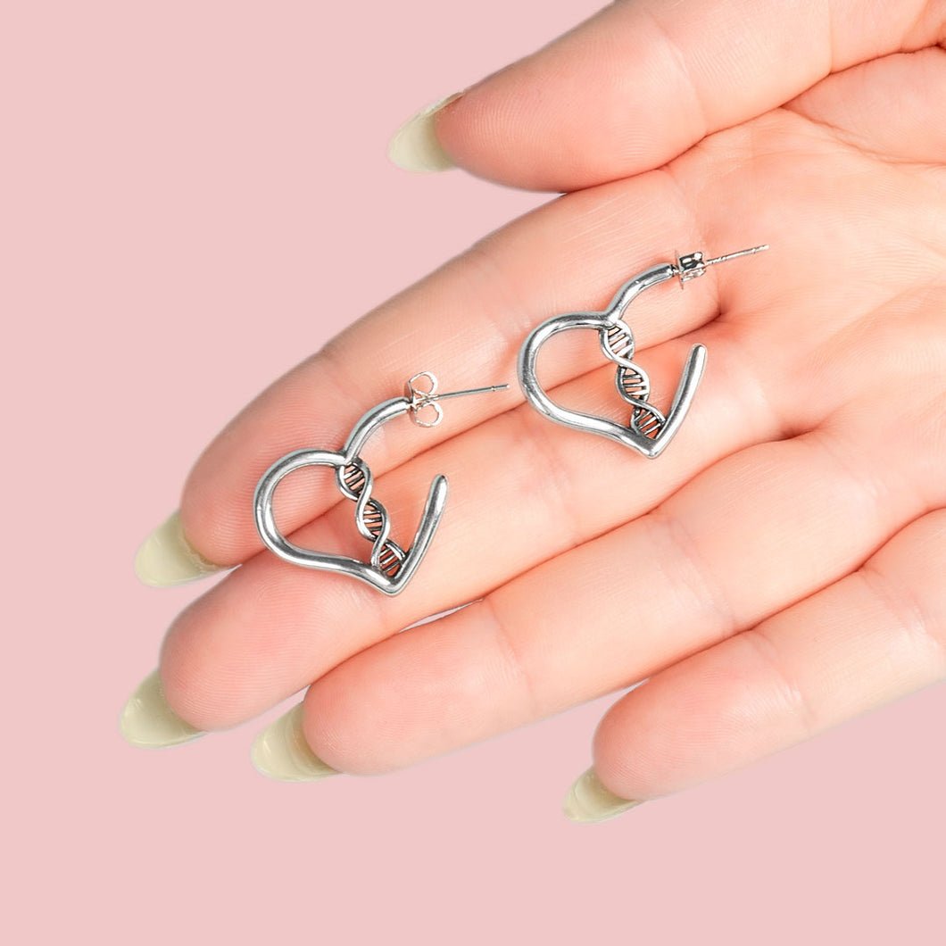 DNA Heart Earrings