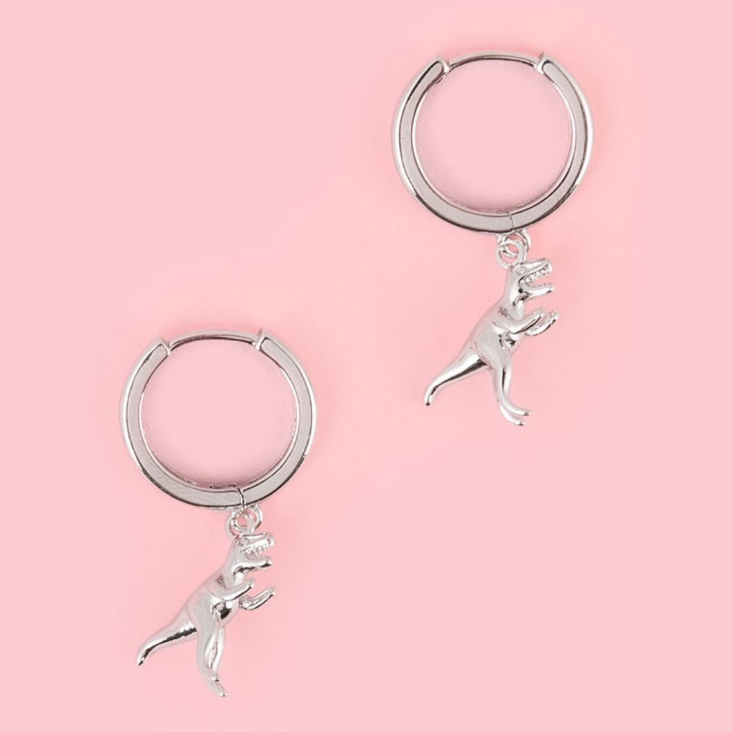 T-Rex Dinosaur Hoop Earrings