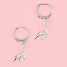 Load image into Gallery viewer, Brachiosaurus Dinosaur Hoop Earrings
