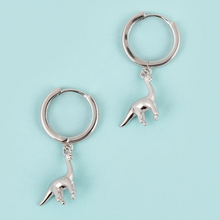 Load image into Gallery viewer, Brachiosaurus Dinosaur Hoop Earrings
