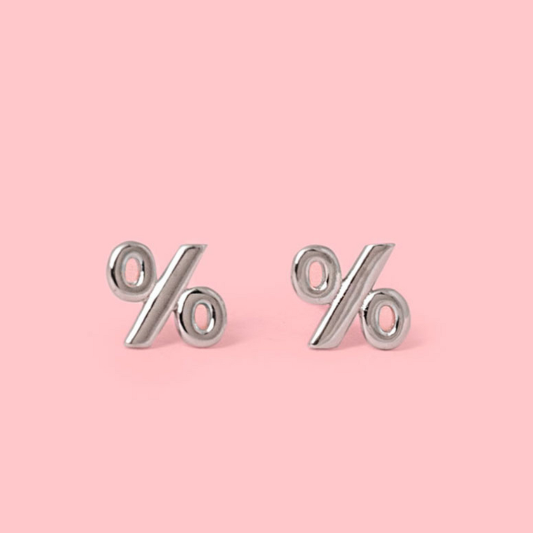 Sterling Silver Percentage Studs