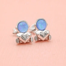 Load image into Gallery viewer, Opal Astronaut Heart Studs

