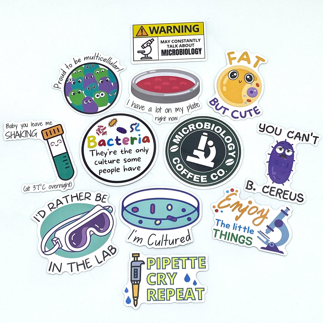 Microbiology Sticker Pack 12pcs