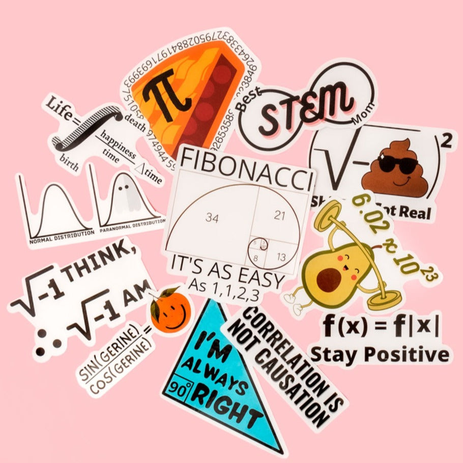 Math Sticker Pack 12pcs – AdaMarie Jewelry