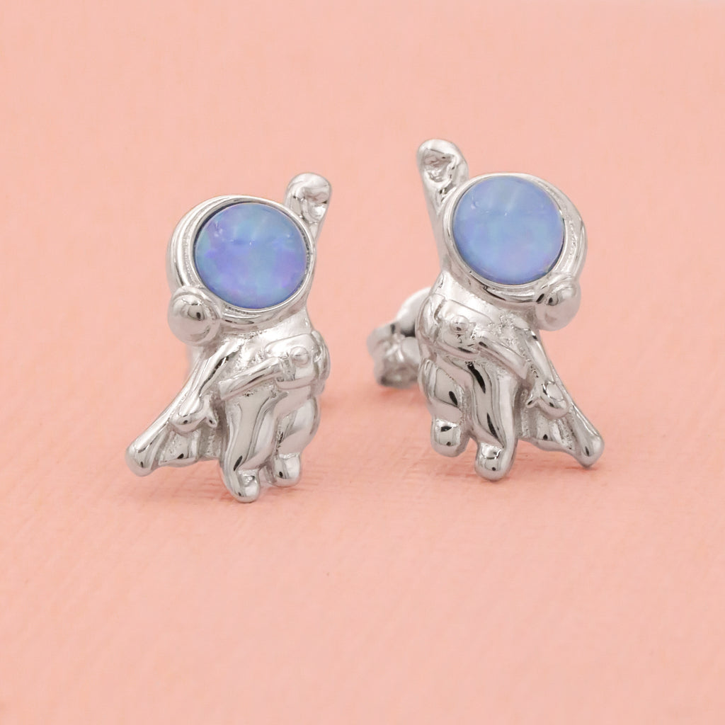Opal Superman Astronaut Studs