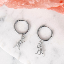 Load image into Gallery viewer, T-Rex Dinosaur Hoop Earrings
