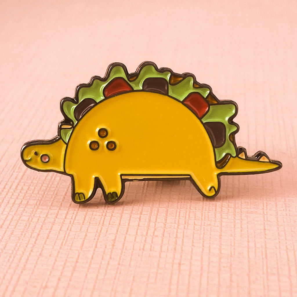 Taco Stegosaurus Dinosaur Pin