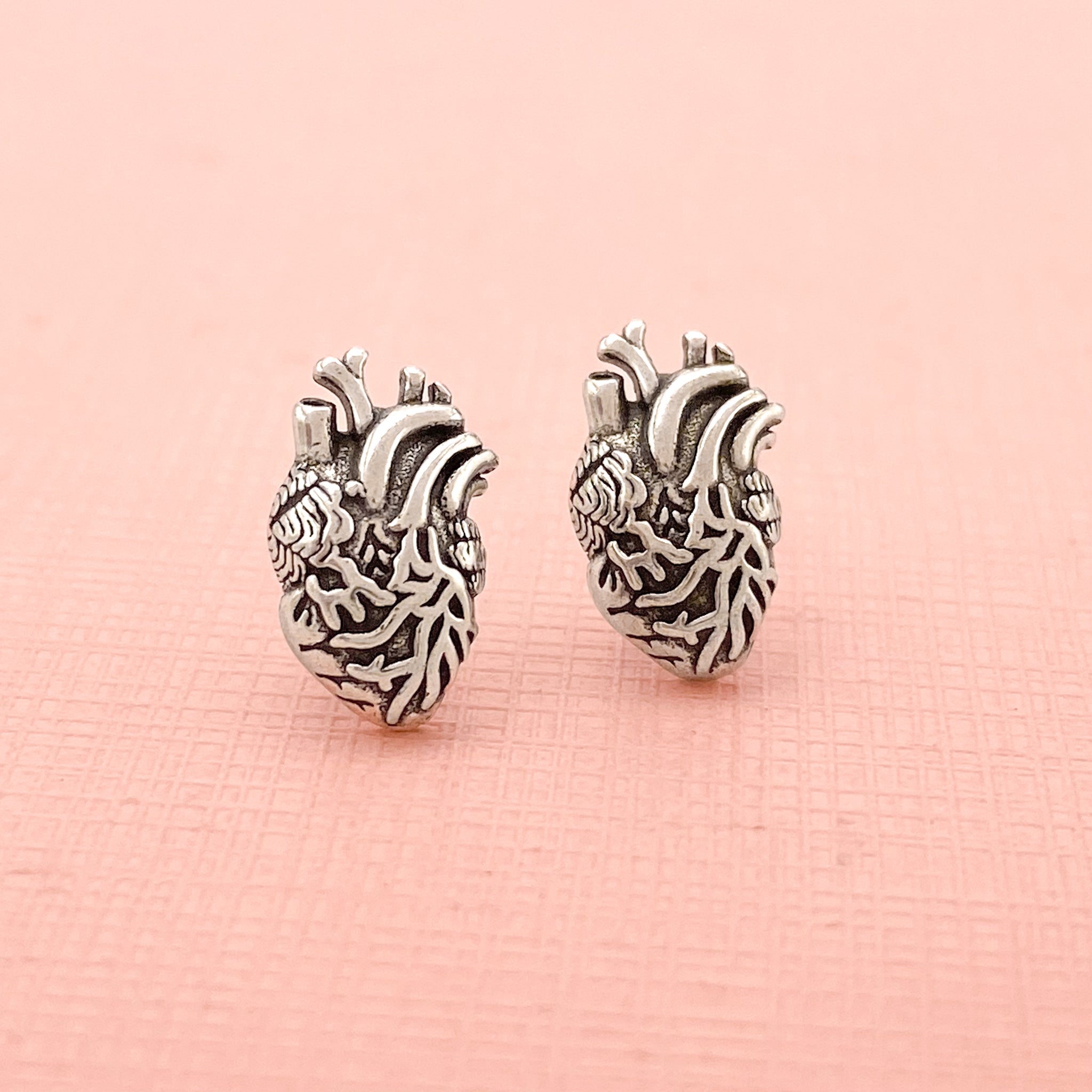 Vintage Anatomical Heart Studs